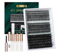 Lanciley Cluster Lashes Kit 320pcs Individual Eyelashes 40D 50D 100D DIY Lash Extensions Kit Thick Eyelash Clusters Wispy Fluffy Lash Clusters Natural False Eyelashes with Bond&Seal&Remover-40+50+100D