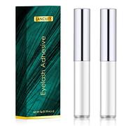 Lanciley Eyelash Glue 2 Pcs Super Strong Hold Clear False Eyelash Glue with Brush Applicator Eyelash Adhensive Glue for Strip Lash Cluster Lashes Waterproof Lash Glue Fast Drying