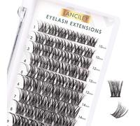 Lanciley Individual Lashes 72 Clusters Lashes C CC D Curl DIY Eyelash Extension Kit at Home for Make-up Beginner False Eyelashes Soft Volume Reusable 10/12/14/15/16mm Easy to Use-72 pcs clusters-lan01