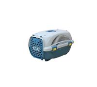 Lanco - Small Dog Cat Carrier. Portable and Breathable Plastic. Pets Dogs Cats. Resistant Material. 24x16x17 inches (L*W*H). White and Blue Color.