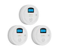 Lancoon 2 in 1 Smoke and Carbon Monoxide Detector Home CO and Smoke Alarm Combo Battery Operated with LCD Display Photoelectric Sensor Test/Silence Button Easy to Install Portable 3 Packs