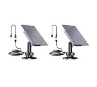 Lancoon 2 Pack 2W Solar Panel for Security Cameras IP66 Waterproof with 3M Cable Type-C Adapter Built-in Battery 360° Adjustable Mount for Outdoor Camera