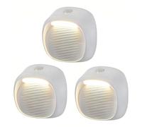 Lancoon 3 Pack Motion Sensor Lights with Stick on Wall Small Magnetic Intelligent Interconnection 2 Levels of Adjustable Brightness Nightlight for Stairs Bedroom Kitchen
