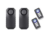 Lancoon Bicycle Alarm, Anti-Theft for Bike Motorcycle Car Vehicles with Remote Control, 113 db Super Loud (Pack of 2)