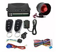 Lancoon Car Alarm Security System, 110dB Anti-Theft Device Keyless Entry Car Searching Universal Central Lock Kit with Shock Sensor Control Box 2 Replacement Remote Controls LED Display Lights