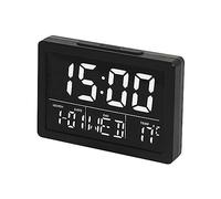 Lancoon Digital Alarm Clock, 13CM LCD Screen Time Date Week Temperature Display 12/24H Snooze Function 6 Adjustable Brightness 8 Ringtones for Home Office Bedroom Living Room (White)