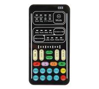 Lancoon Mini Voice Changer, Multifunctional Sound Card with 8 Different Sound Changes Effects Cool Lights Power Display Small for PS4 PC Computers Mobile Phone (Black)