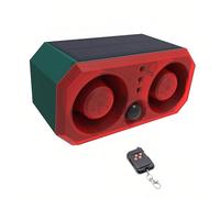 Lancoon Outdoor Motion Sensor Alarm High Power Dual Horn Waterproof with Motion Detector Light Infrared Sensor Flashing Red Light Animal Repeller, Defender Rat Deer Raccoon Skunk