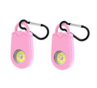 Lancoon Personal Alarm Keychain 2 Pack Safety Alert Device with Strobe Light for Women 125dB Portable Outdoor Travel Emergency Safety Alarm Pink