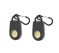 Lancoon Personal Alarm Keychain 2 Pack with Strobe Light 125dB Emergency Safety Alarm for Women Children Elderly Men Safety Alert Device Portable Black