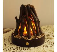 Lancoon Rechargeable Campfire Light with 3 Modes Switch LED Flameless Lamp Campfire Effect Tree Branch Shape Safety for Home Living Room Christmas Decoration