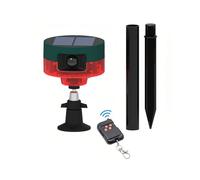 Lancoon Solar Motion Sensor Alarm Repellent 360°Motion Detector Loud Siren LED Flashing Light IP55 Waterproof with Remote High Volume Voice Recording for Farm Home Barn Yard