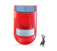 Lancoon Solar Sound & Light Alarm Outdoor Motion Sensor Waterproof Device 110db Siren Sound Alert Flash Warning Security Alarm System for Home Yard