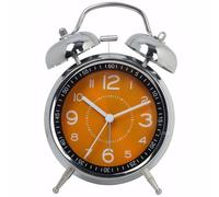 Lancoon Vintage Clock Quartz Silent Non Ticking 4 Inch Classic Alarm Clock Battery Operated Retro Desk Clock for Bedside Bedroom Desk Living Room Orange
