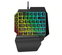 Lancoon Wired Single-Handed Keyboard with Gaming 39 Keys Colorful Lighting Effect Hand Rest Design Multimedia Key Easy to Carry for PC Computer Desktop Gamer Home