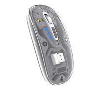 Lancoon Wireless Transparent Mouse with 2.4G Mute Button Cool Blue Light 3 Adjustable DPI Optical Sensor Rechargeable Design Magnetism Cover for Computer Gaming Home