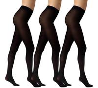 Lancry 3 Pairs 40 Denier Black Tights for Women Soft Opaque Run Resistant Ladies Women's Tights Multipack (UK, Alpha, S, M, Regular, Regular, Black)