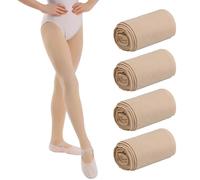 Lancry 4 Pairs 40 Denier Tights Girls Velvet Children's Tights Elastic Ballet Tights, skin-coloured, 2-5 Jahre