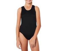 Lancry One Piece Girls Swimsuit Black Girls Swimming Costume Quick Dry Stretchy Swimwear for Kids Bathing Suit 3-14 Years (4-5 Years, Black)