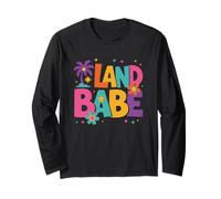 Land Babe Colorful Retro Groovy Design Long Sleeve T-Shirt