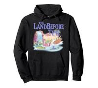 Land Before Time Pastel Dinosaur Friends Splashing Around Pullover Hoodie, Adult Unisex, Black, Small