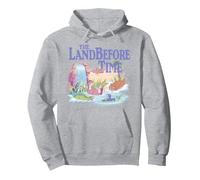 Land Before Time Pastel Dinosaur Friends Splashing Around Pullover Hoodie, Adult Unisex, Heather Grey, Small