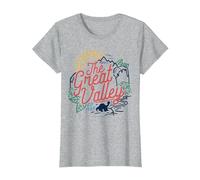 Land Before Time The Great Valley Littlefoot Silhouette T-Shirt, Women, Heather Grey, Small