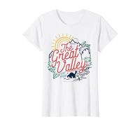 Land Before Time The Great Valley Littlefoot Silhouette T-Shirt, Women, White, Medium