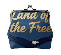 Land Free Phrase Leather Coin Purse for Women-Small Kiss Lock Wallet, Mini Card Holder for Keys Lipstick, Cute Change Purse for Travel