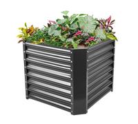 Land Guard 2×2×2 ft Galvanized Raised Garden Bed Kit, Galvanized Planter Raised Garden Boxes Outdoor, Large Metal Raised Garden Beds for Vegetables, Modern Gray