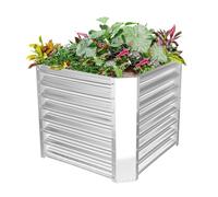 Land Guard 2×2×2 ft Galvanized Raised Garden Bed Kit, Galvanized Planter Raised Garden Boxes Outdoor, Large Metal Raised Garden Beds for Vegetables,Silver