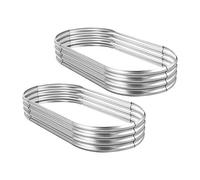 Land Guard 2Pcs Galvanized Steel Raised Garden Bed,8×4×1 ft Large Metal Raised Planter Beds, Aluminum Raised Garden Bed for Vegetables.…