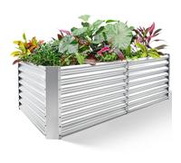 Land Guard 8×4×2 ft Galvanized Raised Garden Bed Kit, Galvanized Planter Raised Garden Boxes Outdoor, Large Metal Raised Garden Beds for Vegetables……