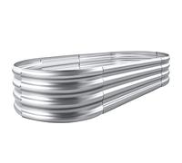 Land Guard Galvanized Raised Garden Bed Kit, Galvanized Planter Garden Boxes Outdoor, Oval Large Metal for Vegetables………
