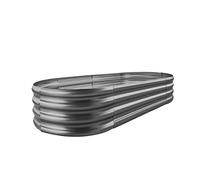 Land Guard Galvanized Raised Garden Bed Kit, Planter, Raised Garden Boxes for Outdoor, Oval Large Metal for Vegetables(Grey)……