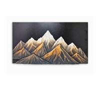Land & Legacy Mountain Scape 3D Wall Art Resin Decor with Black Metal Back Board - Rustic Embossed Mountain Wall Decor for Living Room Bedroom Office Cabin Lodge - Housewarming Gift for Nature Lovers
