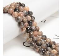 Land Long 128pcs 6mm Natural Natural Black Moonstone Beads Smooth Round Shape Healing Gemstone Loose Beads for DIY, Jewelry Bracelet Necklace Making, 2 Strands