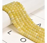 Land Long 80Pcs 5x8mm Natural Lemon Jade Rondelle Beads for Jewelry Making