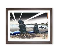 Land Of Dawn By Utagawa Kunisada Asian Japanese Framed Wall Art Print, Ready to Hang Picture for Living Room Bedroom Home Office Décor, Walnut A3 (46 x 34 cm)