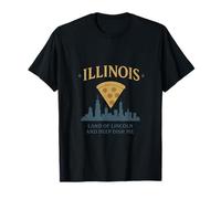 Land of Lincoln Deep Dish Pie Chicago Skyline Design T-Shirt