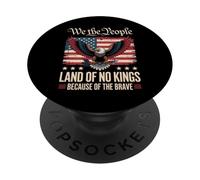 Land of No Kings Patriotic Eagle Vintage Flag No Kings Day PopSockets Adhesive PopGrip