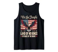 Land of No Kings Patriotic Eagle Vintage Flag No Kings Day Tank Top