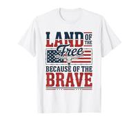 Land of the Free America Patriotic US Flag 4th Of July T-Shirt
