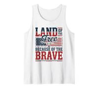 Land of the Free America Patriotic US Flag 4th Of July Tank Top