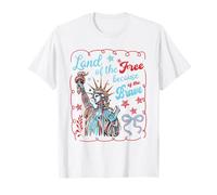 Land of the Free Because of the Brave Statue of Liberty USA T-Shirt