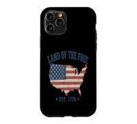 Land of the Free Est 1776 US Flag Map Patriot Case for iPhone 11 Pro