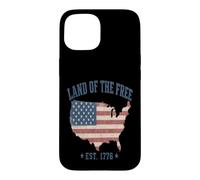 Land of the Free Est 1776 US Flag Map Patriot Case for iPhone 15