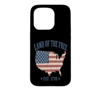Land of the Free Est 1776 US Flag Map Patriot Case for iPhone 15 Pro