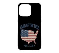 Land of the Free Est 1776 US Flag Map Patriot Case for iPhone 15 Pro Max