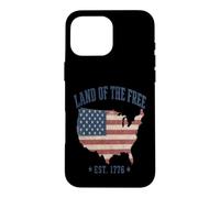 Land of the Free Est 1776 US Flag Map Patriot Case for iPhone 16 Pro Max
